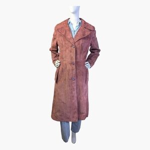 Vintage 70s Long Suede Coat | Union Made | Women's Medium